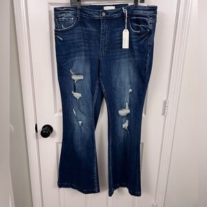 Women's Distressed Blue Jeans